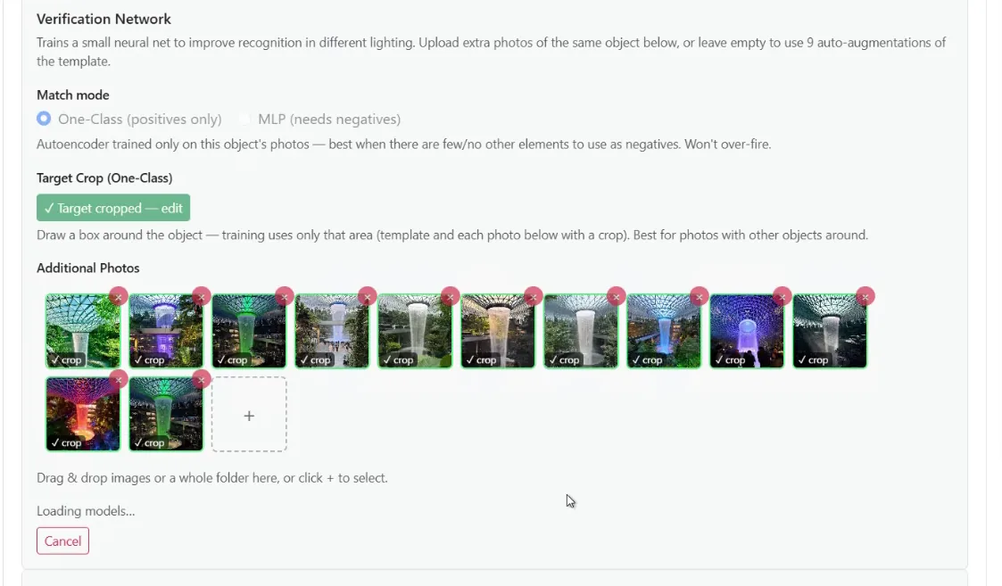 Recognition training with a dozen photos of the same landmark