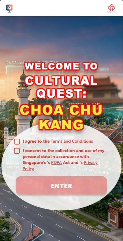 Welcome screen with consent checkboxes